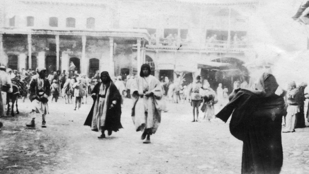 Busy square in Mosul, Mesopotamia. The region, formerly part of the Turkish Ottoman Empire, came under British military control in October 1918 [Getty Images]