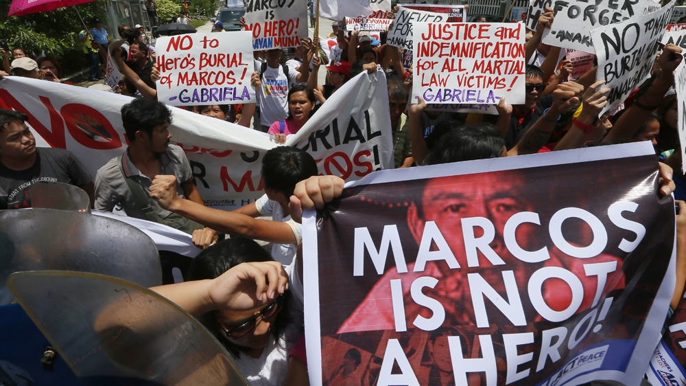 More than 9,000 Filipinos have filed a lawsuit against the Marcoses for torture, imprisonment, extrajudicial killings and disappearances during the US-backed dictatorship. [File: AP]