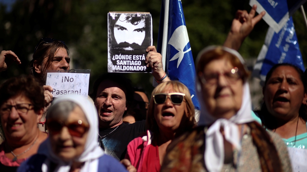 The death of activist Santiago Maldonado sparked protests across Argentina [File: Marcos Brindicci/Reuters]