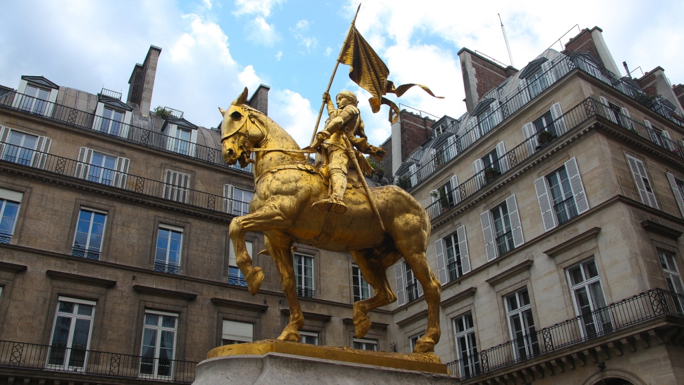The Joan of Arc statue where members of the National Front had gathered on the day Brahim Bouarram was killed [Allison Griner/Al Jazeera]