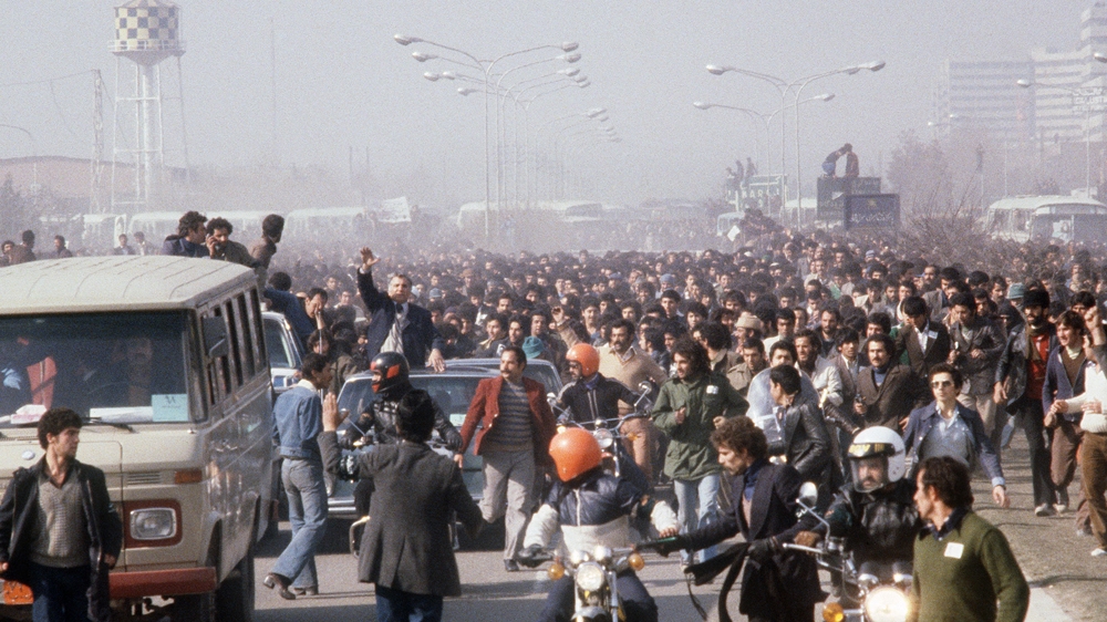 Reports say between five to 10 million people greeted Khomeini upon his return from exile [Gabriel Duval/AFP]