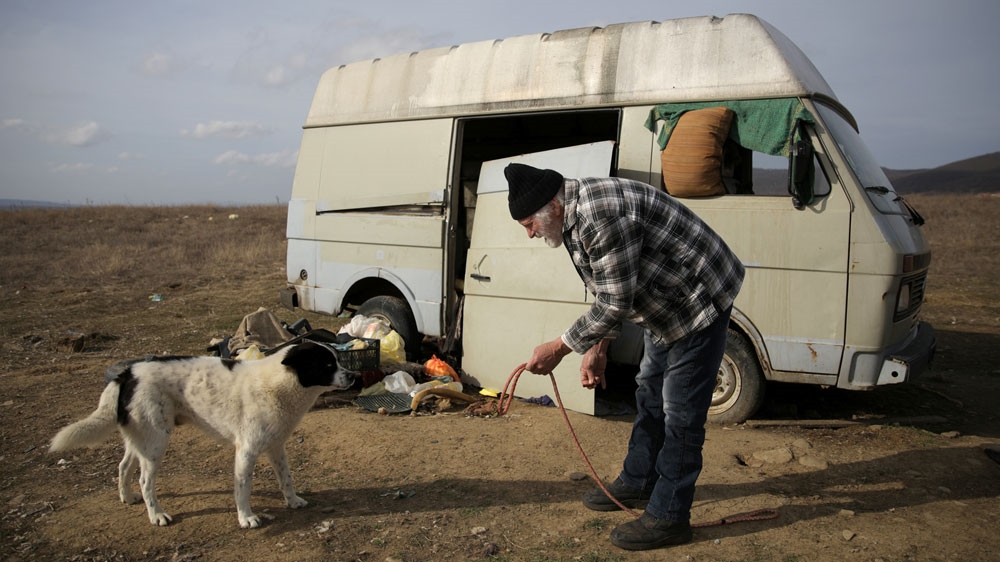 Lubbers and his partner have been taking care of stray dogs while living in a van [Reuters/Stoyan Nenov]