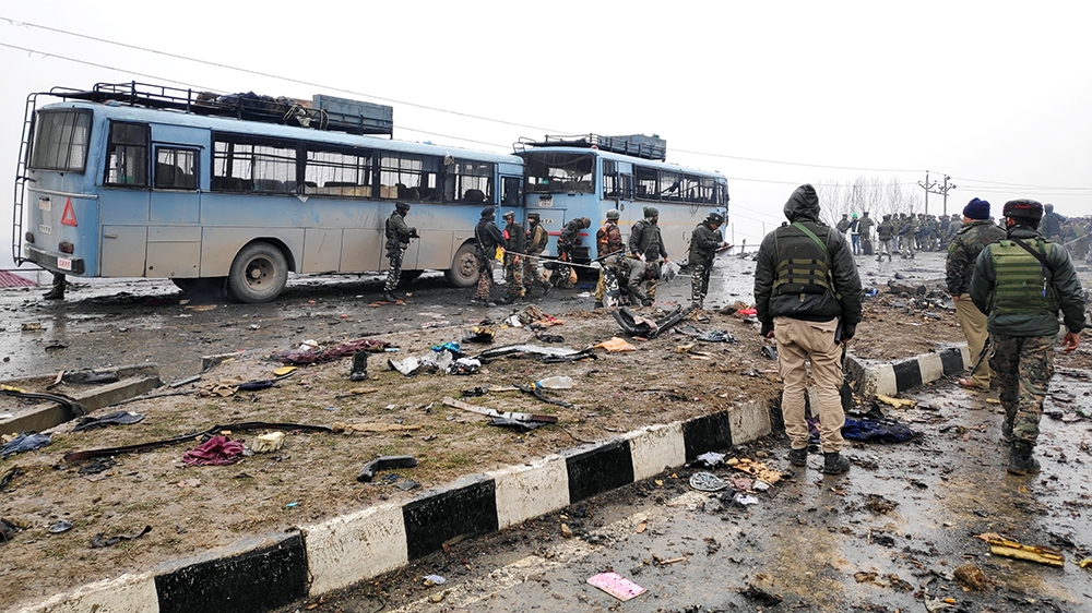 At least 42 Indian forces have been killed in the suicide attack [Younis Khaliq/Reuters]