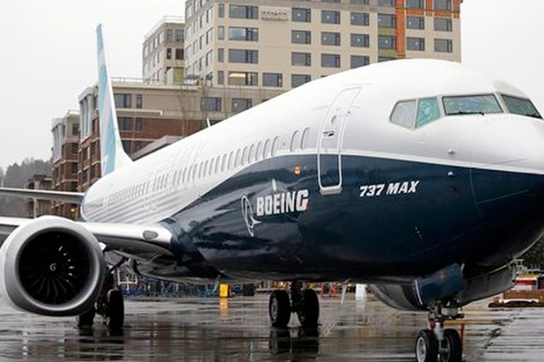 In this March 7, 2017, file photo, the first of the large Boeing 737 MAX 9 models, Boeing''s newest commercial airplane, sits outside its production plant in Renton, Wash. Boeing stops test flights of