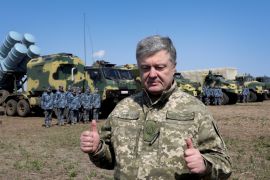 Ukraine''s President Poroshenko visits a firing ground to oversee tests of missile systems in Odessa