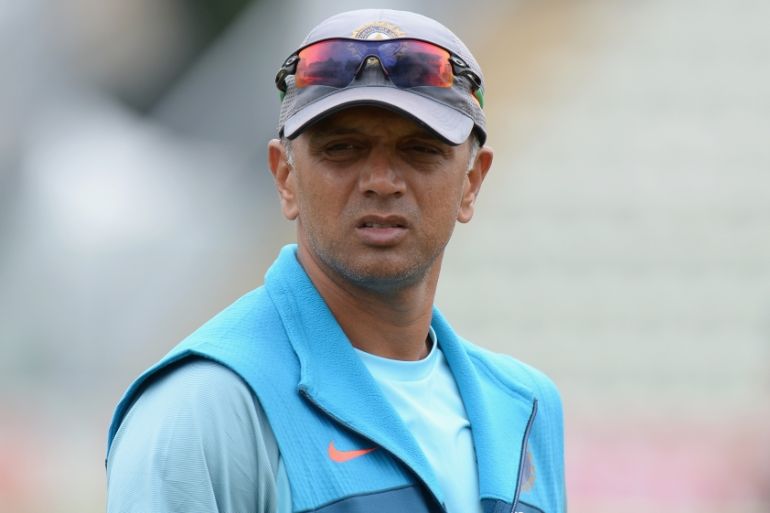 Rahul Dravid, coach of India A during Day Three of the Tour Match between England Lions and India A at New Road on July 18, 2018 in Worcester, England. [file:Tony Marshall/Getty Images]