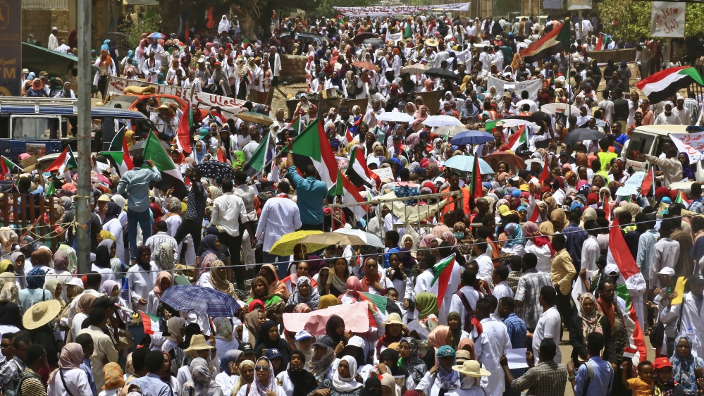 Sudanese protestors are demanding the country's military council hand over power to a civilian-led transitional administration [Ashraf Shazly/AFP]