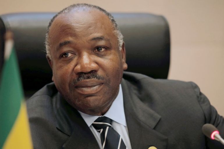 President Ali Bongo of Gabon addresses an African Union meeting on climate change in Addis Ababa, Ethiopia