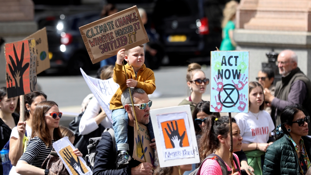 Extinction Rebellion climate change march on International Mothers' Day in London