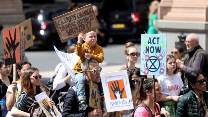 Extinction Rebellion climate change march on International Mothers'' Day in London