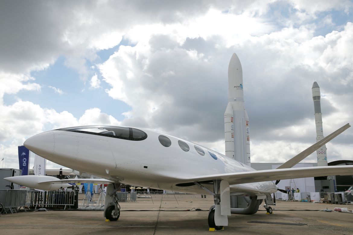 Israeli Eviation Alice electric aircraft is seen on static display, at the eve of the opening of the 53rd International Paris Air Show at Le Bourget Airport near Paris, France, June 16 2019. REUTERS/