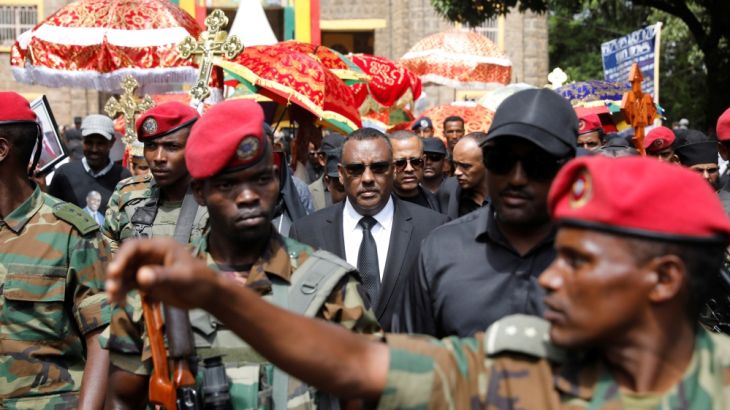 Ethiopia''s deputy prime minister Mekonnen attends the funeral of Amhara president Mekonnen and two other officials in Bahir Dar