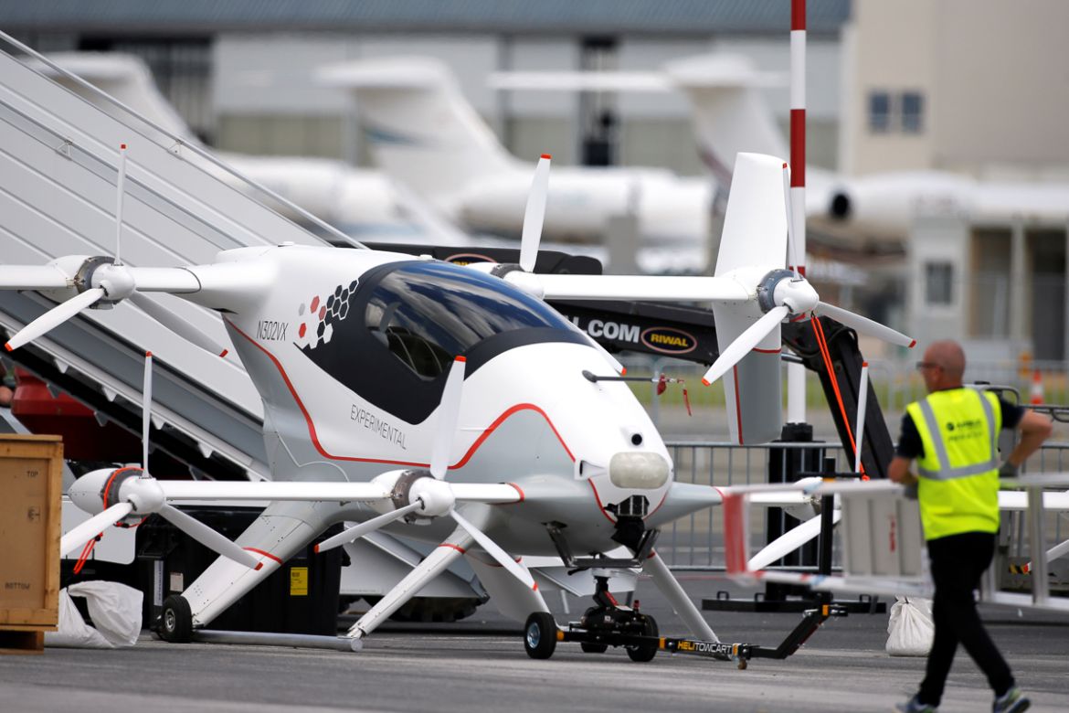 Vahana, an experimental flying taxi by Airbus, is seen on static display, before the opening of the 53rd International Paris Air Show at Le Bourget Airport near Paris, France,June 15, 2019. REUTERS/P