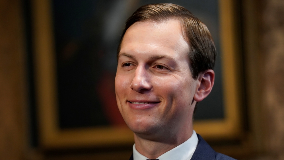 Jared Kushner speaks during an interview with Reuters
