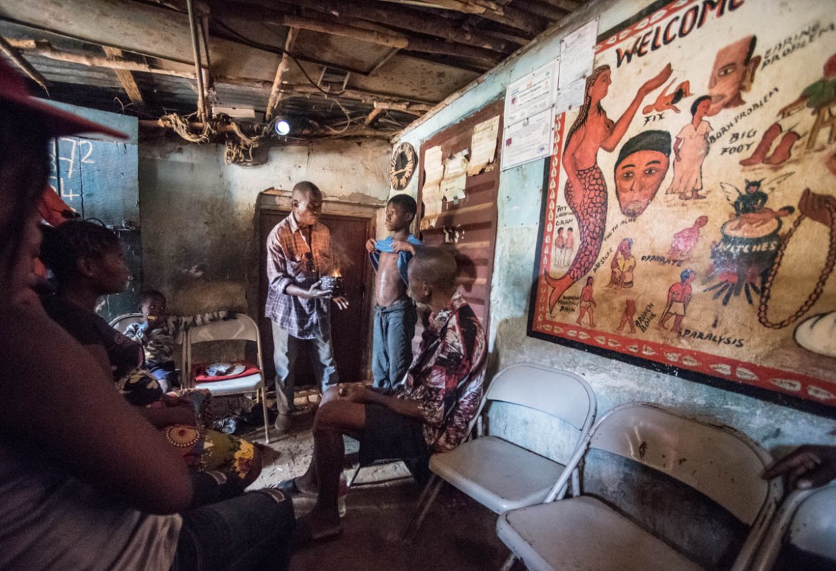 Inaccessible health services and spiritual beliefs drive those in need into the shrines of 45.000 traditional healers. Their role is ambivalent. In a country without comprehensive health care they are