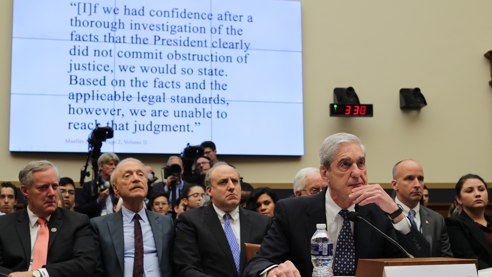Former Special Counsel Robert Mueller testifies to the House Judiciary Committee about his report on Russian interference in the 2016 presidential election in the Rayburn House Office Building July 24