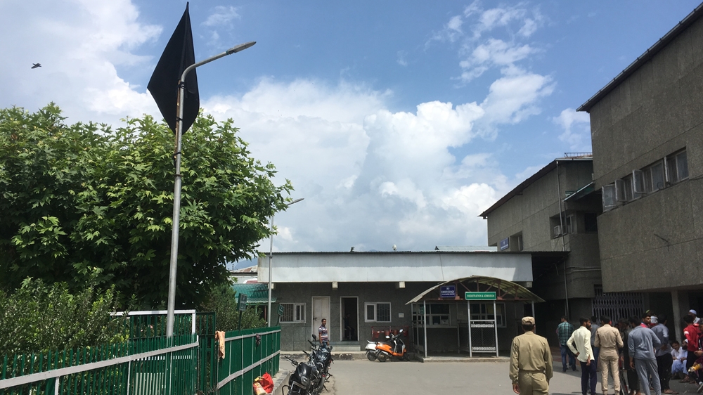 black flag at kashmir hospital in srinagar