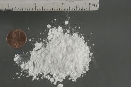 Powdered cocaine is pictured in an undated handout photo courtesy of the US Drug Enforcement Administration [File: US DEA/Handout via Reuters]