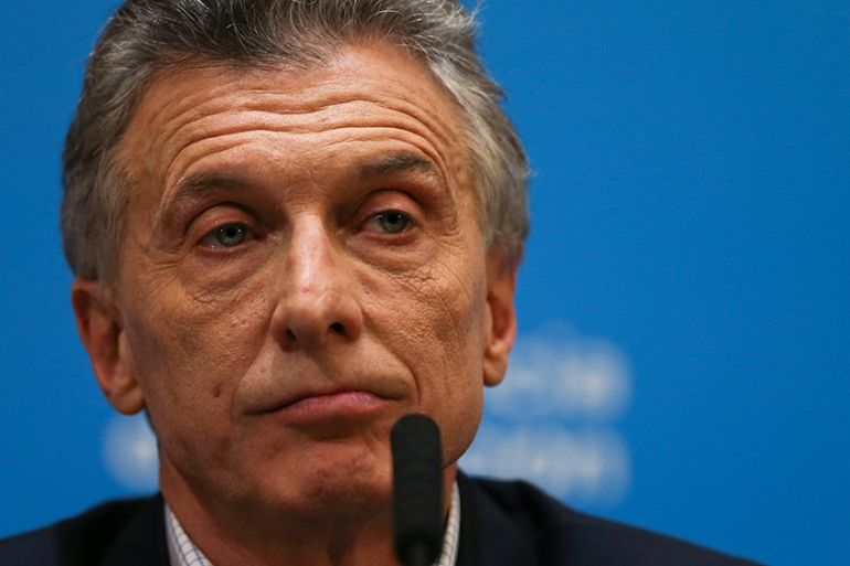 Argentina''s President Mauricio Macri attends a news conference after the presidential primaries, in Buenos Aires, Argentina August 12, 2019