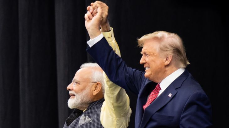 US President Donald Trump and Indian Prime Minister Narendra Modi attend "Howdy, Modi!" at NRG Stadium in Houston, Texas, September 22, 2019. Tens of thousands of Indian-Americans converged on Houston