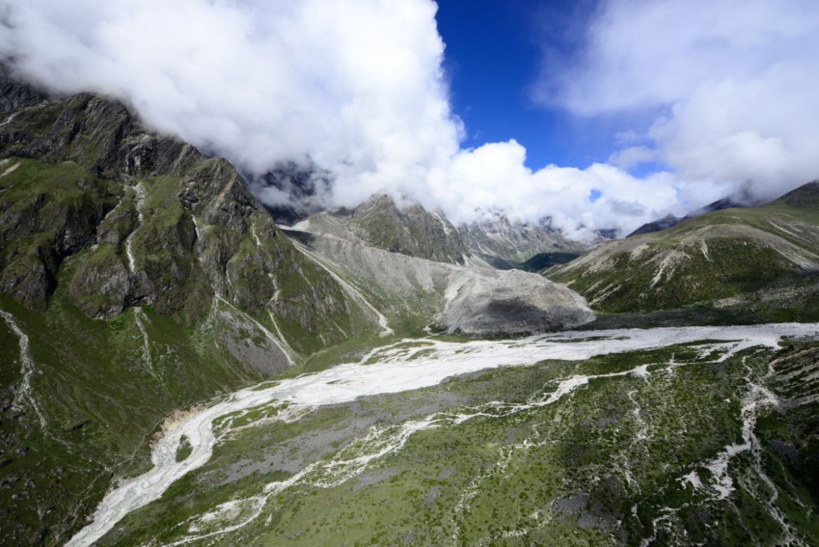 The increase in glacial meltwater also contributes to the triggering of landslides. “Looking back to 2008, I feel like I was walking on higher ground,” recalls Sudip. “There’s a lot more landslides no