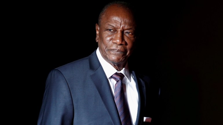 Guinea''s President Alpha Conde arrives to attend a visit and a dinner at the Orsay Museum