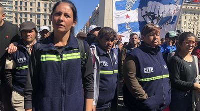Maria Castello at protest