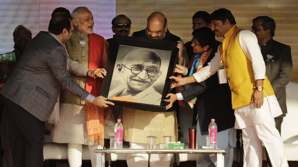 Gandhi- Modi AP Photo