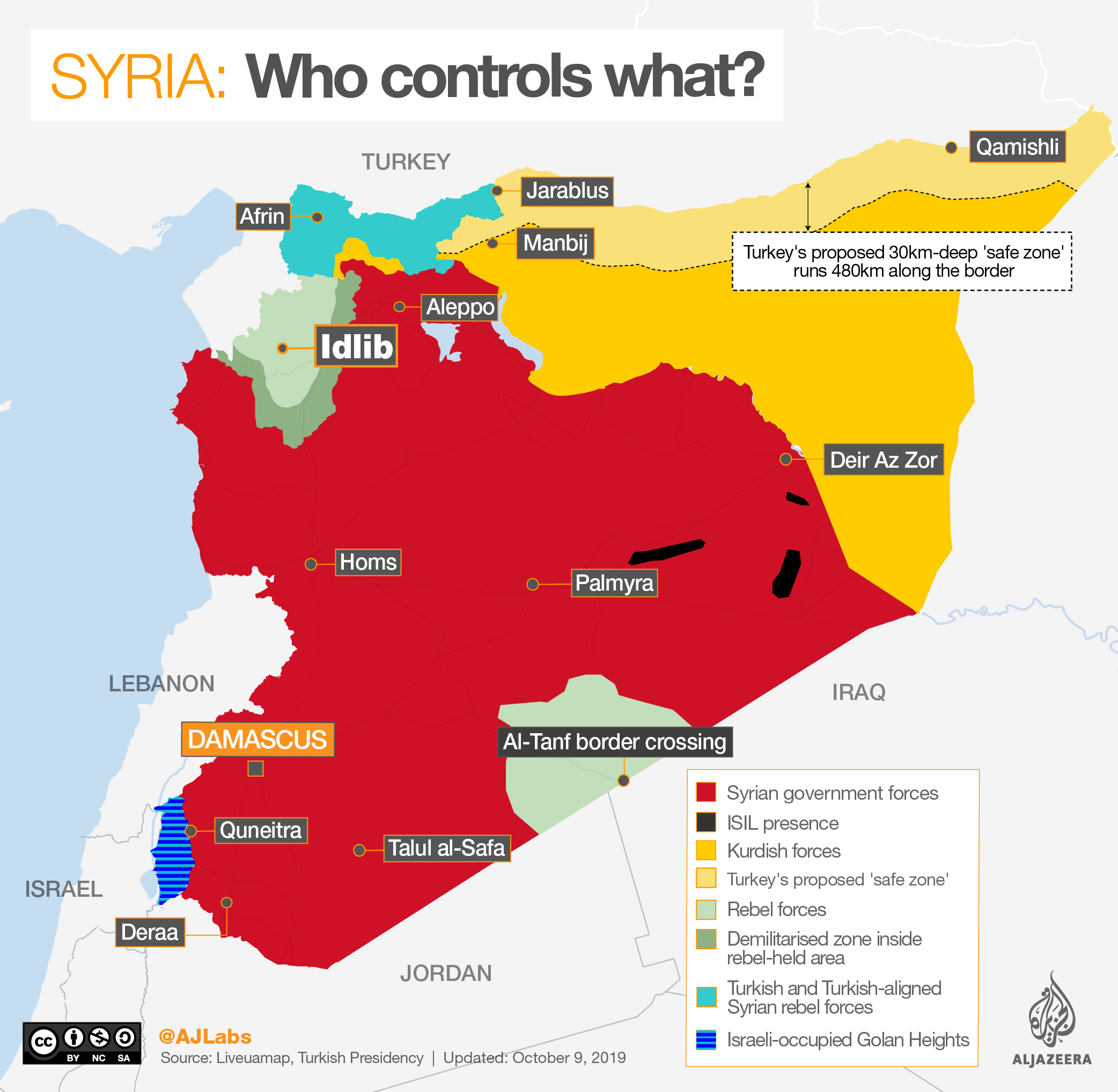 INTERACTIVE: Syria control map OCT 9 2019