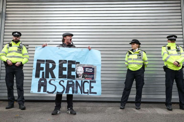 Free Julian Assange protest - reuters