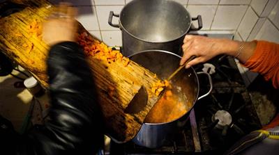 Argentina Soup kitchen food preparation 
