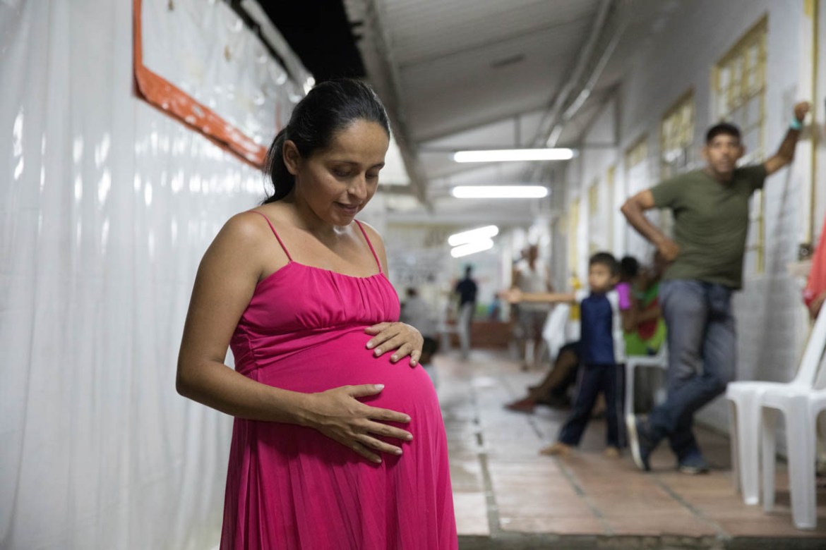 It is the day before Neida is due to deliver. She has been staying at a transit centre in Cucuta with her husband and two children while she awaits the Caesarian Section she could not get at home. “