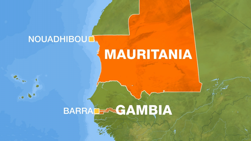 Map Barra Gambia, Nouadhibou, Mauritania