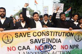 Protest by Indian Lawyers For Democracy in Delhi