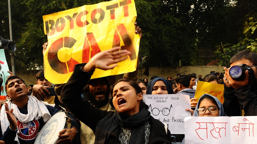 Demonstration against India's new citizenship law in New Delhi