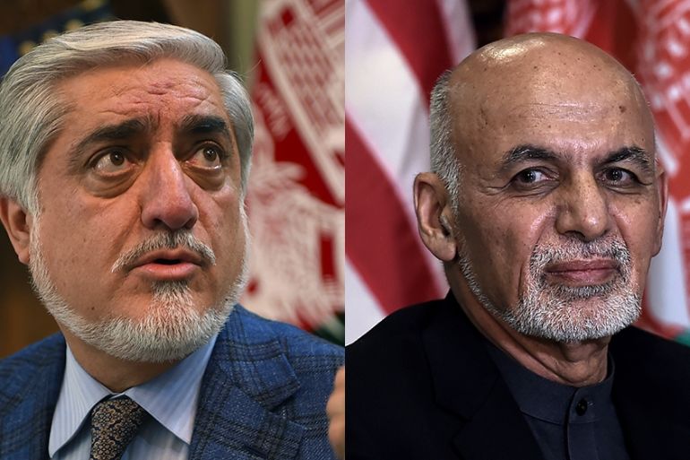 Abdullah Abdullah and Ashraf Ghani [AFP}
