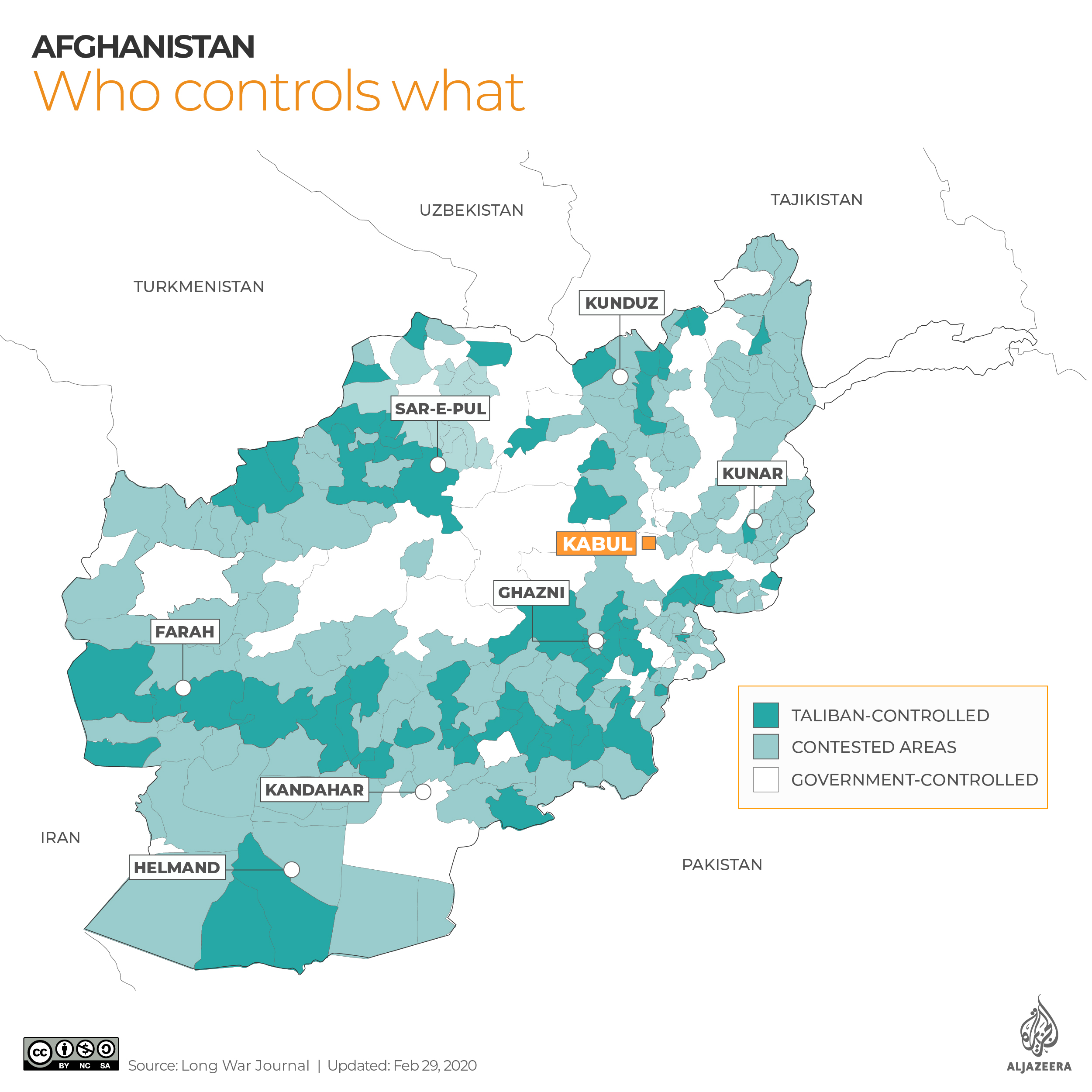 INTERACTIVE: Afghanistan control map Feb 29 2020