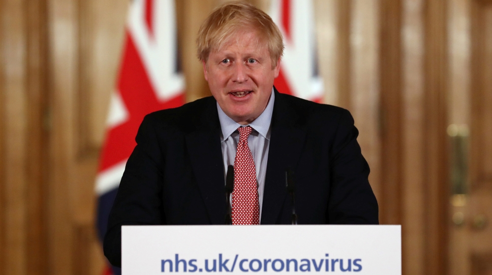 British Prime Minister Boris Johnson holds a news conference addressing the government's response to the coronavirus outbreak, at Downing Street in London, Britain March 12, 2020. REUTERS/Simon Dawson
