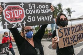Left Wing Parties and Social Movements Protest Against President Bolsonaro and Governor of Rio de Janeiro Witzel Amidst The Coronavirus (COVID - 19) Pandemic