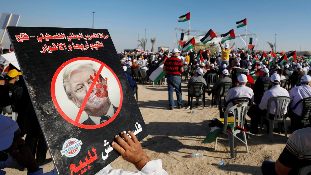 PLO rally to protest against Israel's plan to annex parts of the occupied West Bank