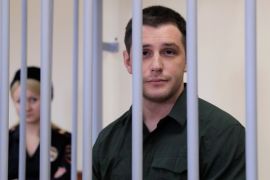 U.S. ex-Marine Reed attends a court hearing in Moscow