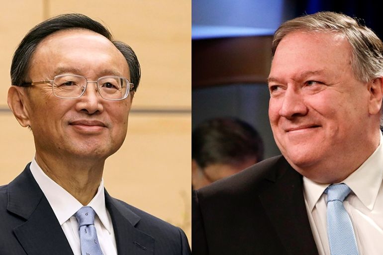 Mike Pompeo and China''s Yang Jiechi [Reuters]