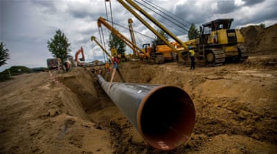 Construction of Nord Stream 2's Onshore European Gas Pipeline Link