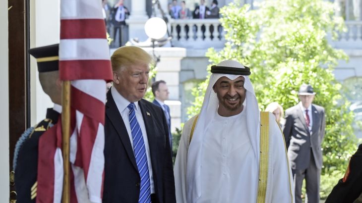President Donald Trump welcomes Abu Dhabi''s Crown Prince Sheikh Mohammed bin Zayed Al Nahyan to the White House in Washington, Monday, May 15, 2017. (AP Photo/Susan Walsh)