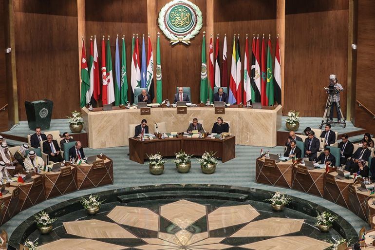 Arab Foreign Ministers take part in their 153rd annual session at the Arab League headquarters in the Egyptian capital Cairo, on March 4, 2020. (Photo by Mohamed el-Shahed / AFP)