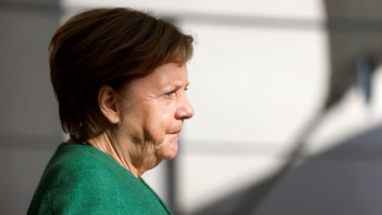 German Chancellor Merkel welcomes EC President von der Leyen before in Berlin