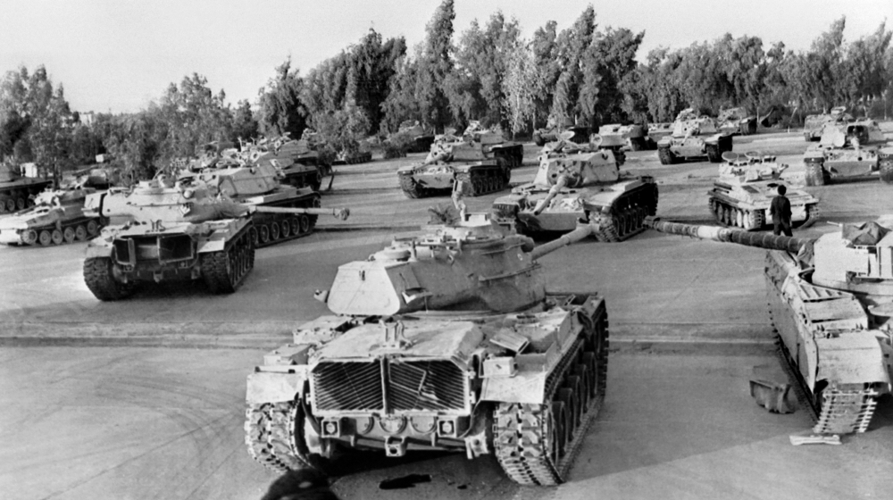 Picture released on October 1980 of Iranian artillery, tanks, arms and munitions captured by the Iraqi army during Iran / Iraq war. AFP