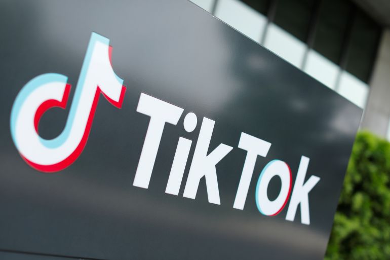 The TikTok logo with a stylised note next to the letters