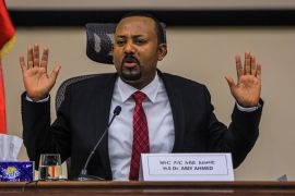 Ethiopian Prime Minister Abiy Ahmed gestures at the House of Peoples Representatives in Addis Ababa, Ethiopia, on November 30, 2020 as he responds to questions about the ongoing conflict in Tigray [Amanuel Sileshi / AFP]