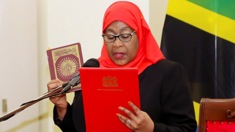 Tanzania's new President Samia Suluhu Hassan takes oath